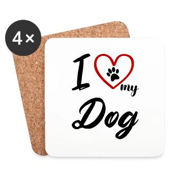 i love my dog 01 - Coasters (set of 4) - white - Front