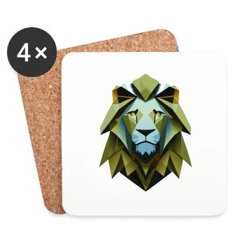 Geometric Lion - Coasters (set of 4) - white - Front