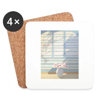 Bouquet Illustration - Coasters (set of 4) - white - Front