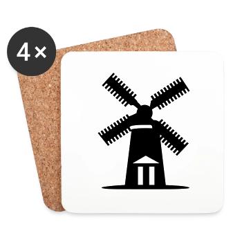 moulin a vent - Dessous de verre (lot de 4) - blanc - Devant