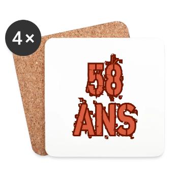 58 ANS - Dessous de verre (lot de 4) - blanc - Devant