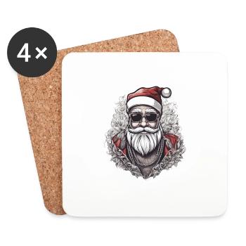 Habillé(e) pour Noël - Dessous de verre (lot de 4) - blanc - Devant