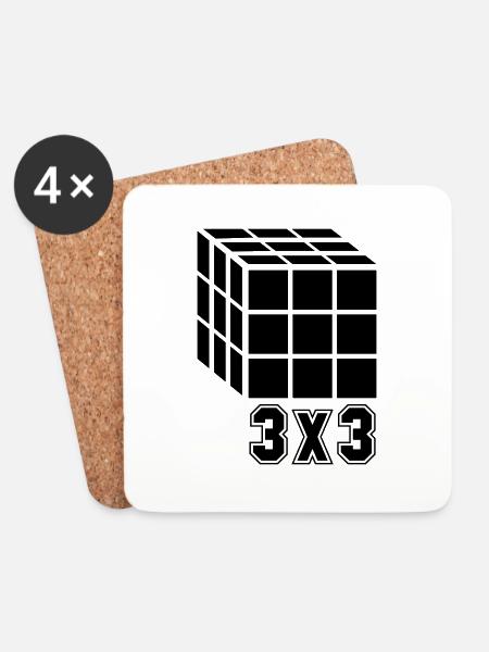 3x3 Cube Cube - Coasters (set of 4) - white