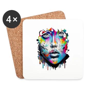 Graffiti Street Art Spray Vintage Stencil Retro - Coasters (set of 4) - white - Front