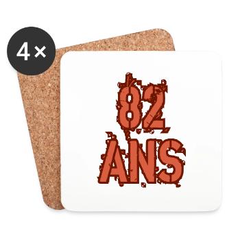 82 ANS - Dessous de verre (lot de 4) - blanc - Devant