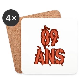 89 ANS - Dessous de verre (lot de 4) - blanc - Devant