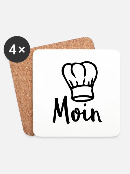 Moin Chef Koch - Untersetzer (4er-Set) - Weiß