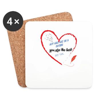 any man can be a father but you - Coasters (set of 4) - white - Front
