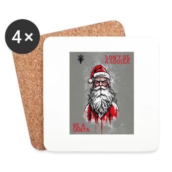 Ne soyez pas un looser. Soyez un Père Noël - Dessous de verre (lot de 4) - blanc - Devant