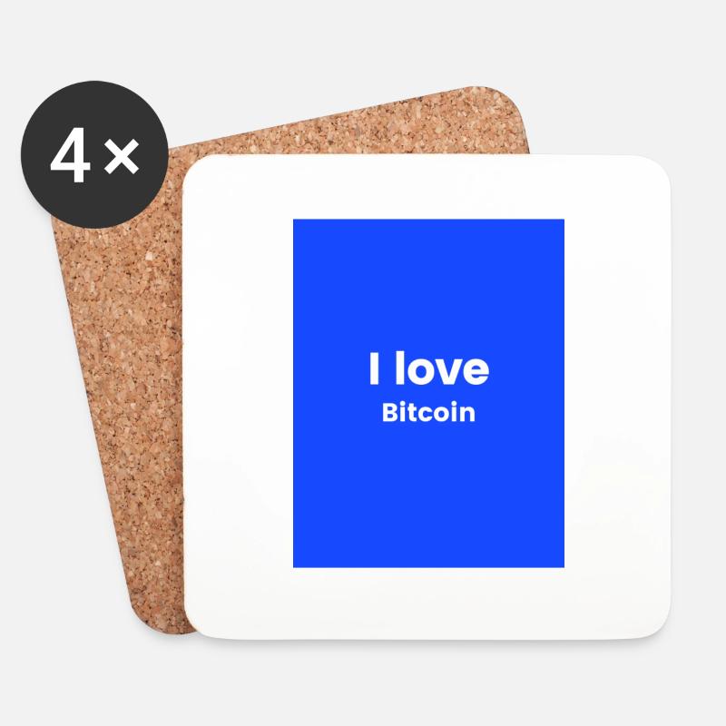 I love bitcoin - Untersetzer (4er-Set) - Weiß