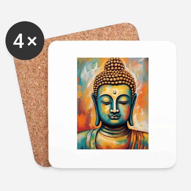 Buddha - Coasters (set of 4) - white