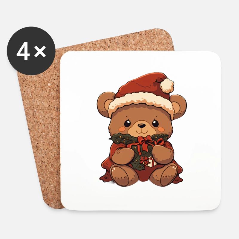 christmas teddy 3 - Untersetzer (4er-Set) - Weiß
