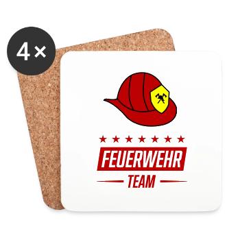 feuerwehr 1 - Untersetzer (4er-Set) - Weiß - Vorne
