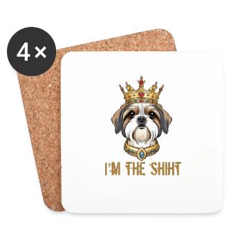 Shit tzu King - Coasters (set of 4) - white - Front