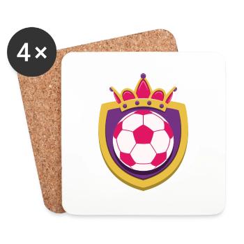Soccer King Coat of Arms - Coasters (set of 4) - white - Front