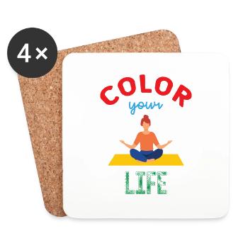 Meditation - Yoga - Color your life - Coasters (set of 4) - white - Front