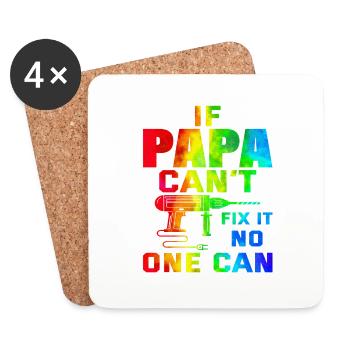 Grand-père, grand-mère, grand-père, grand-mère, papa, maman, - Dessous de verre (lot de 4) - blanc - Devant