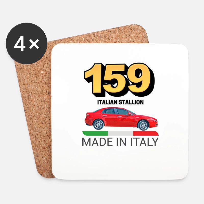 159 Italienischer Hengst - Untersetzer (4er-Set) - Weiß