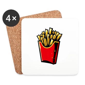 French fries 🍟 - Coasters (set of 4) - white - Front