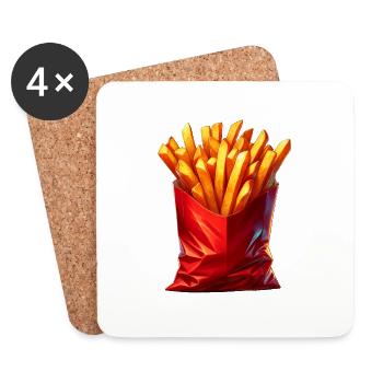 French fries - Coasters (set of 4) - white - Front