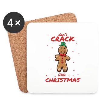 Gingerbread design: Don´t crack for Christmas - Coasters (set of 4) - white - Front