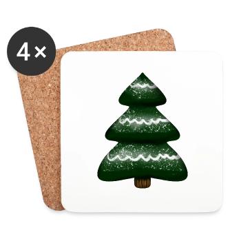 Christmas Tree, Christmas Tree, Christmas Tree - Coasters (set of 4) - white - Front