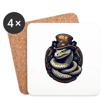 Cobra Snake - Coasters (set of 4) - white - Front