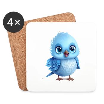 Cute Bird Baby - Coasters (set of 4) - white - Front