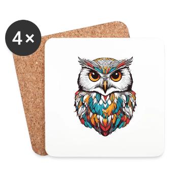 Harfang des neiges - Dessous de verre (lot de 4) - blanc - Devant