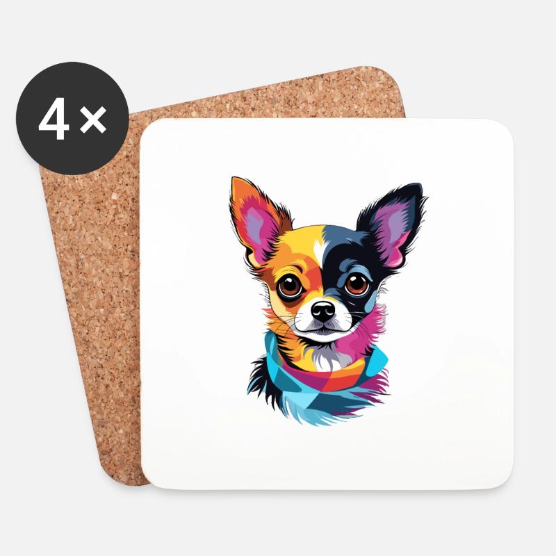 Chihuahua - Untersetzer (4er-Set) - Weiß