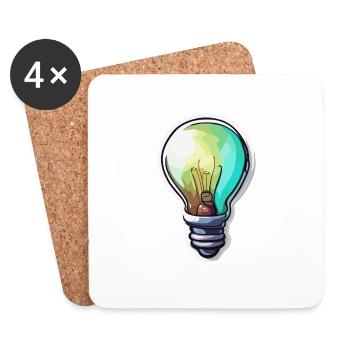 Bulb / Bulb / Brightness / Light - Coasters (set of 4) - white - Front