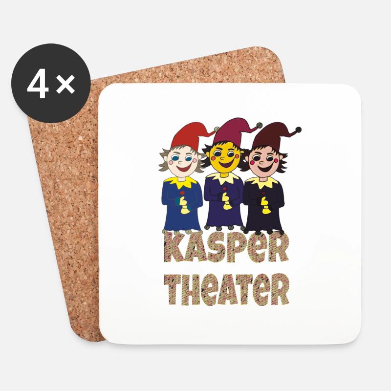 kaspertheater - Untersetzer (4er-Set) - Weiß