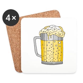 Becher - Untersetzer (4er-Set) - Weiß - Vorne