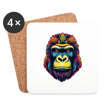 Gorilla - Coasters (set of 4) - white - Front