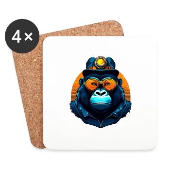 Gorilla - Coasters (set of 4) - white - Front