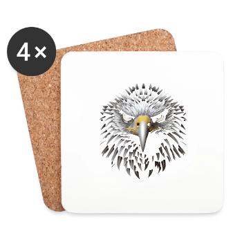 Regal Op Art Eagle Canvas Masterpiece - Coasters (set of 4) - white - Front