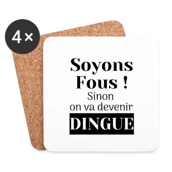 Soyons fou 2 - Dessous de verre (lot de 4) - blanc - Devant