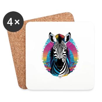 Zebra - Coasters (set of 4) - white - Front