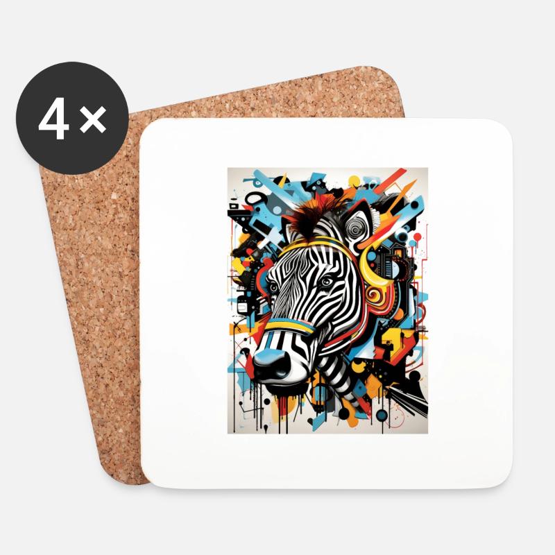 Graffiti Inspirations:Zebra - Coasters (set of 4) - white