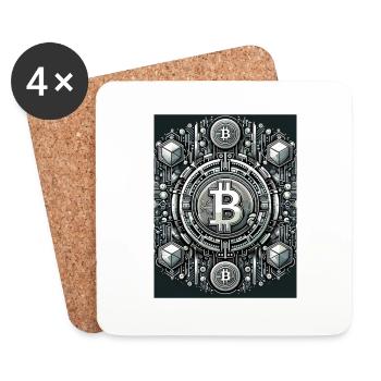Crypto Frontier: Digital Evolution - Untersetzer (4er-Set) - Weiß - Vorne