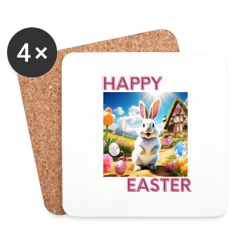Frohe Ostern - Untersetzer (4er-Set) - Weiß - Vorne