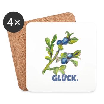 heidelbeere glück - Untersetzer (4er-Set) - Weiß - Vorne