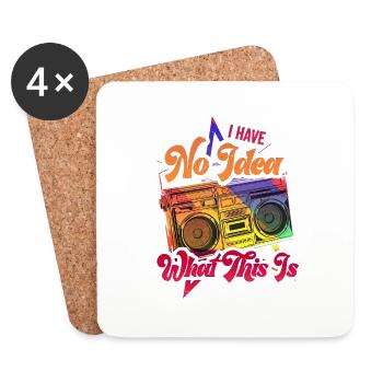Music, Retro, Heavy Metal, Hard Rock, Punk, Vinyl, Pop - Coasters (set of 4) - white - Front