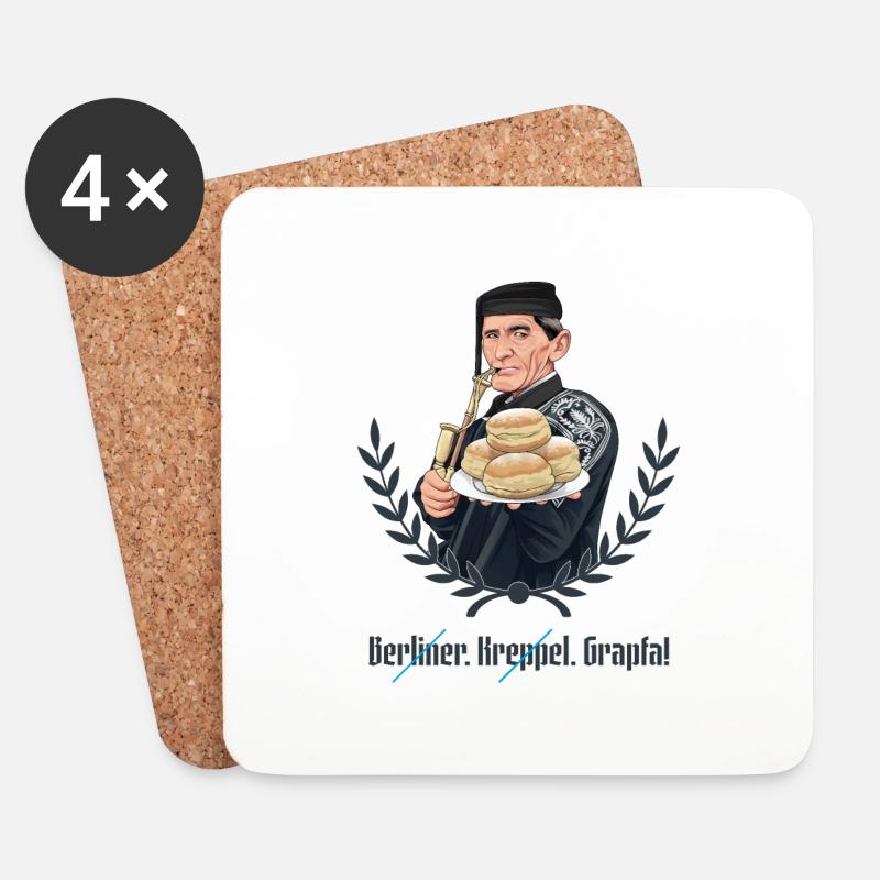 Rieser Grantler // Illustration - Untersetzer (4er-Set) - Weiß