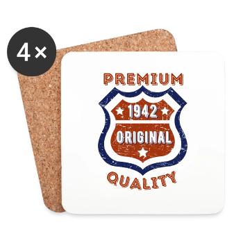 Qualité premium 1942 - Dessous de verre (lot de 4) - blanc - Devant
