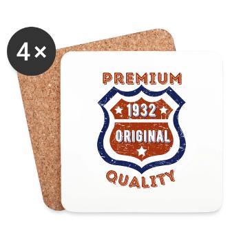 Qualité premium 1932 - Dessous de verre (lot de 4) - blanc - Devant