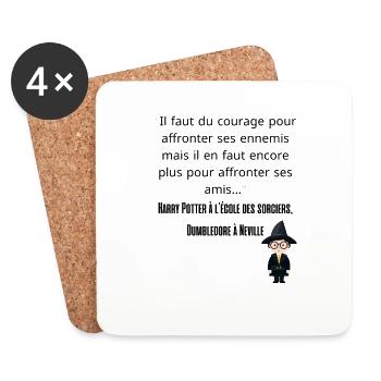 Il faut du courage pour affronter ses ennemis - Dessous de verre (lot de 4) - blanc - Devant