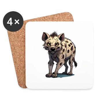 Hyena / Africa / Safrai / Zoo / Wildis / Animal - Coasters (set of 4) - white - Front