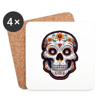La Catrina / Tattoo / Mexico / Skull / Skull - Coasters (set of 4) - white - Front