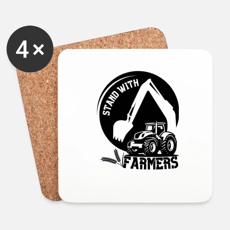 stand with farmers - Untersetzer (4er-Set) - Weiß